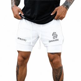 2022 Men Gym Workout Male Breathable 2 In 1 Double-deck Quick Dry Sportswear Jogger Beach Shorts Men Fitn Bodybuilding Shorts 73R1#