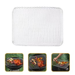 Aprons 10 Pcs Disposable Grill Aluminum Barbecue Pad Outdoor Mesh Mats Portable Gas BBQ Food Pads Cooling Rack