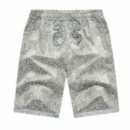 summer Men's Sports Beach Pants Ultra-thin Breathable 100% Cott Overalls Casual Wear Five-quarter Pants Plaid Shorts K2Up#