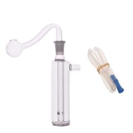 wholesale cheap smoking water dab rig bong pipe Clear mini glass oil burner bongs for smoking with silicone straw hose and 10mm oil rig bowl