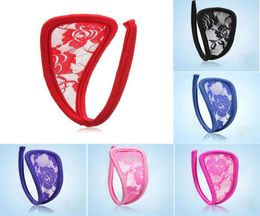 1Pc Sexy Lace CString Thongs Panties Flower Floral Lingerie Stealth Women C String underwear Solid Colors6864907