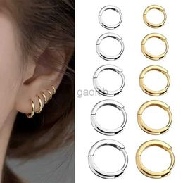 Hoop Huggie 2PC/set of circular stainless steel small hoop earrings suitable for women men cartoon earplugs perforated Jewellery and Hombre print free products 24326