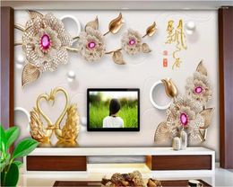 Wallpapers Custom Wallpaper 3d Papel De Parede Stereo Po Mural Jewellery Rose Fragrance Background Wall Living Room Bedroom