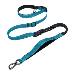 Leashes Adjustable 6 in 1 MultiFunctional Dog Leash with Reflective Car Seat Belt Shock Absorbing for Medium Large Dogs 46 FT Pet Lead