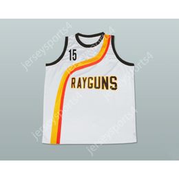 Personalizado qualquer nome qualquer equipe vince 15 carter roswell rayguns camisa de basquete branca todos costurados tamanho s m l xl xxl 3xl 4xl 5xl 6xl qualidade superior