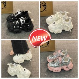 Dad's Shoes Women Show Feet Small Early Spring New Casual Sports Cake Shoes GAI increase high new thick sole Fashionable pink white black eur 35-40 high port style