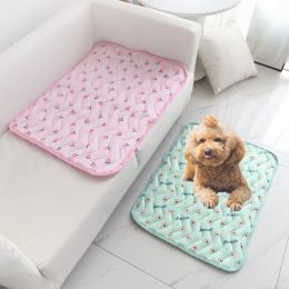 Mats Dog Cooling Mat Summer Pet Ice Silk Pad Breatbable Dog Cat Seat Cushion Pet Sleeping Bed Kennel For Small Meduim Large Dogs Cat