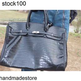 Top Large Hac Handbag Fashion 50cm Totes Black Capacity Canvas Bk Genuine Leather 5RLJ