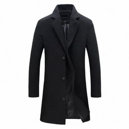 mid-length Urban Casual Woollen Coat Men's New Korean Style Slim Windbreaker Winter Warm Windbreaker d2N2#