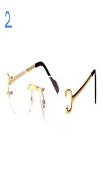 France brand gold plated rimless frames buffalo horn glasses clear lens Vintage sunglasses optical glasses for men women 5 style9832248