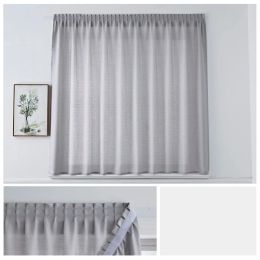 Curtains Modern Magic Paste Curtains Solid Colour Tulle Door Window Drapes Panel Sheer Grey Bedroom White Dormitory Blackout Cortinas