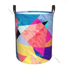 Laundry Bags Bathroom Basket Watercolour Geometric Elements Folding Dirty Clothes Hamper Bag Home Storage