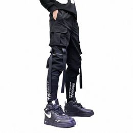 stylish Japanese Fi Harajuku Hip Hop Men Pants Streetwear Cargo Pants for Men Ribb Pockets Joggers Techwear Male Trousers G41f#