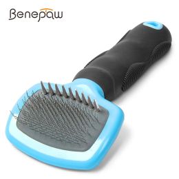 Combs Benepaw Antislip Pet Slicker Brush Grooming Dematting Dog Brush Effectively Removes Tangles Dirt Loose Fur Short Long Hair