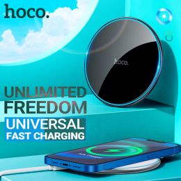 Chargers hoco wireless charger 15W 10W 7.5W 5W fast mobile phone headset charging pad Qi for iphone samsung TWS USBC set with adapter