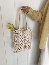 straw bag Spring Hollow woven bag Pearl Chain shoulder bags Summer flower tote women bag handbags totes woman crossbody letter clutch woven purses