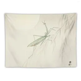 Tapestries Classical Japanese Art: Praying Mantis (1900 - 1936) By Ohara Koson Tapestry Bed Room Decoration Wall Art