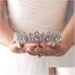 Hair Jewelry New Western Style Bridal Crown Headband Gorgeous Crystal Bride Headpiece Accessories Tiaras Party Gift Drop Delivery Hai Otkcb