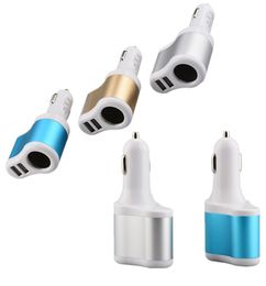 Universal Auto 31A Dual USB Car Charger One Way Car Cigarette Lighter Socket Adapter Charger for iphone Mp3 Mp4 Gps6133086