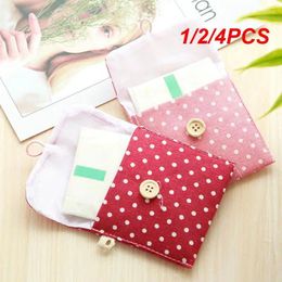 Storage Bags 1/2/4PCS Women Girl Cute Tampon Bag Portable Dots Sanitary Pad Cosmetic Headphone Case Coin Purse Mini Travel