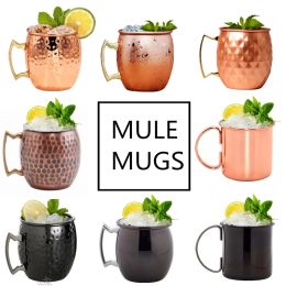 Tools 1pcs 550ml Moscow Mule Copper Mugs Metal Mug Cup Stainless Steel Beer Wine Coffee Cup Bar Tool