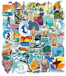 50 PCS Mixed Skateboard Stickers Summer Beach Surfing For Car Laptop Helmet Pad Bicycle Bike Motorcycle PS4 Notebook Guitar PVC Fr6545058