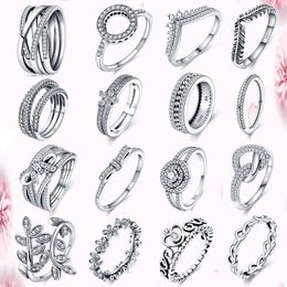 Cluster Rings Selling 925 Sterling Silver Princess Crown Ring Original Zirconia Flower Birthday Japanese Style