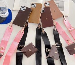 Luxury Fashion Long Chain Shoulder Strap Leather Case For iPhone 13 pro max 13pro 13 12 12pro 12pro max 11 11pro max Phone Accesso2274413