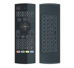 MX3 Backlight X8 Mini Keyboard IR Learning Qwerty 24G Wireless Remote Control 6Axis Fly Air Mouse Backlit For Android TV Box5230254