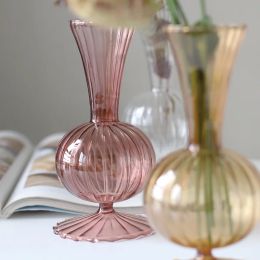Vases Glass Bubble Vase Art Colorful Transparent Small Bottle Creative Decorative Ornaments Candlestick Decoration Home
