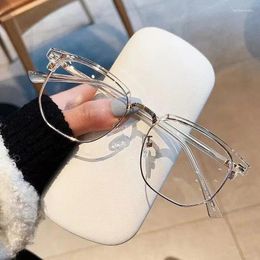 Sunglasses Transparent Computer Glasses Metal Frame Women Men Anti Blue Light Polygon Eyewear Blocking Optical Spectacle Eyeglass