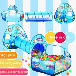 3 in 1 Baby Tent Playpen with Tunnel Children Ball Pool Large Portable Kids Pit Crawling Kid Playground House 240313