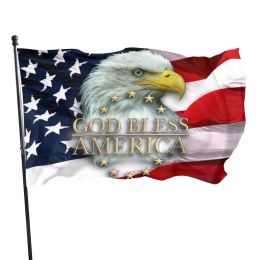 Accessories God Bless America Flag Unique American Eagle Flag with Brass Grommets Rustic Bald Eagle American Flag Outdoor Women Men Gifts