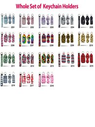 18 Designs 4pcsset Neoprene Chapstick Wristlet Hand Sanitizer Holder Earbuds Case Keychains Marble Series Lipgloss Bag Key Ring A9269298