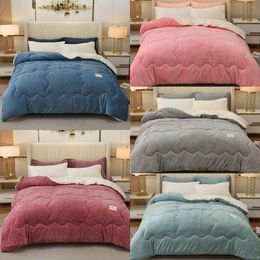1pc Soft Comfortable Plush Comforter - Solid Color, Heat Storage Warm, Available in Autumn Winter, for Bedroom, Guest Room and Dorm Decor