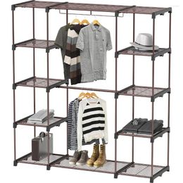 Hangers Hanger Wardrobe Portable Closet Clothes Rack Shelf Organiser Bronze Bedroom Furniture Home