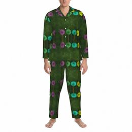 rainbow Dandeli Sleepwear Autumn Colorful Print Aesthetic Oversized Pajama Sets Men Lg Sleeves Cute Soft Custom Nightwear R0QU#