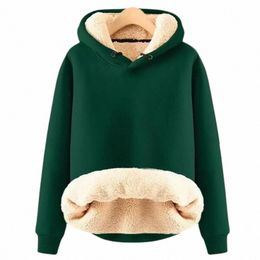 women Lambswool Thicken Thermal Sweatshirts Printed Cute Fleece Warm Hoodies Casual Loose Sweatshirts Women Fall Winter o5Bp#