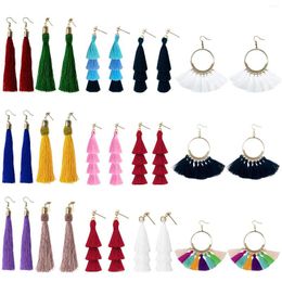 Dangle Earrings Tassel For Women Fashion 15 Pairs Colourful Drop Hook Fringe Set Girl Valentine Birthday Gift