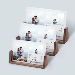 Frame Custom Acrylic Spotify Song Code Photo Frame Wedding Anniversary Gifts for Couple Men Personalized Picture Frame with Wood Stand