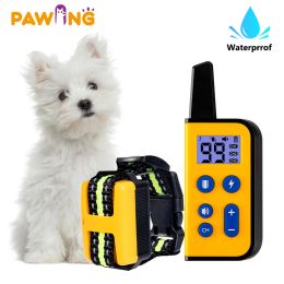 Collars PAWING 500M USB Electric Dog Training Collar Waterproof Remote Rechargeable LCD Display AntiBark for All Size Pet Training Tool