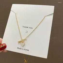 Pendant Necklaces ZG Stainless Steel Geometry Necklace Heart Chain Choker For Women Wedding Accessories