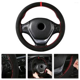 Steering Wheel Covers Sport Leather Cover Non-slip Normal Standard Frosted Universal Wear-resistant Black