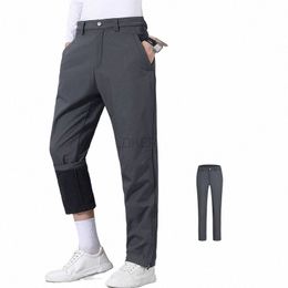 Yeni erkek pantolonlar kalın sıcak polar astarlı streç kış golf pantolon su geçirmez düz rahat erkek pantolon büyük boyut 8xl 47y4#