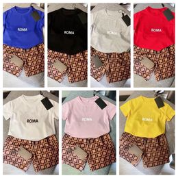 Fashion children designer clothing sets INS kids cotton short sleeve T-shirt letter printed shorts 2pcs 2024 summer children sport casual outfits S1267