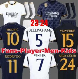 23 24 BELLINGHAM Soccer Jerseys REAL MADRIDS VINI JR Football Shirt Camisetas CAMAVINGA RODRYGO RUDIGER MODRIC KROOS TCHOUAMENI VALVERDE KIDS Shirt Uniforms 56 13