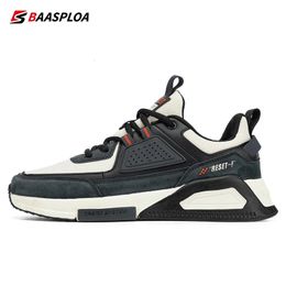 Baasploa Men Leather Sneaker Waterproof Walking Shoes Fashion Casual NonSlip WearResistant Male Sport Shoe 240320