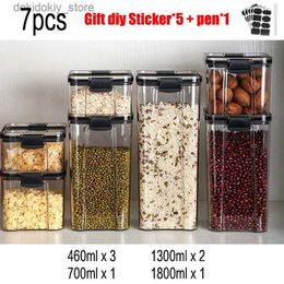 Food Jars Canisters Stackable kitchen sealed cans plastic food storage boxes rain cans bottles dried fruit tea cans storage containers kitchenL24326