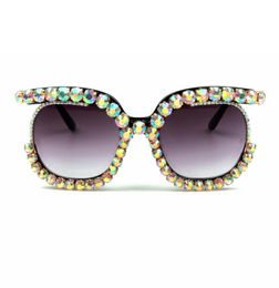 Trendy Diamond Sunglasses European American Personality Eyeglasses Half Frame Crystal Eyewears Rhinestone Sun Glass2025218