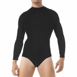 mens Sports Gymnastics Workout Bodysuit One-Piece Exercise Dance Leotard Undershirt Pr Butt Crotch Unitard Romper Sleepwear U8ZR#